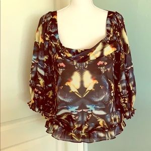 Ted Baker bird print blouse